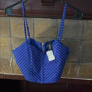 AKIRA Blue Striped Women's Top